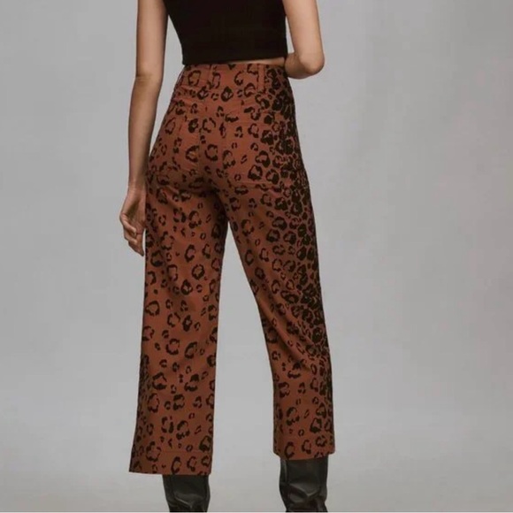 Maeve The Colette Wide Leg Pant Women's Size 30 Petite Leopard Cheetah Boho - Picture 2 of 9